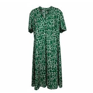 NWT Deadstock 60s Emilio Borghese x Lane Bryant Mod Dress Green White Print XL